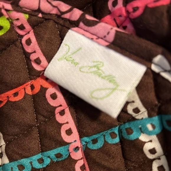 VERA BRADLEY Lola Weekender Trolly Sleeve Travel Bag Carry On Brown Orange 2012 - Picture 13 of 14